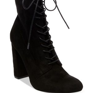 Steve Madden Elley Lace-Up Block-Heel Booties